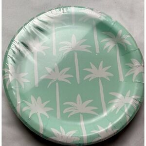 Sun Squad 2 Packs Of 20ct 6.75" Paper Snack Plates Palm Tree 40 Total‎ Plates